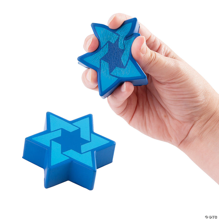 Blue Star of David Foam Stress Toy Great for Party Favors