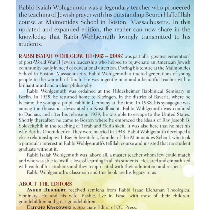 Beurei HaTefillah A Guide to Jewish Prayer By Rabbi Isaiah Wohlgemuth