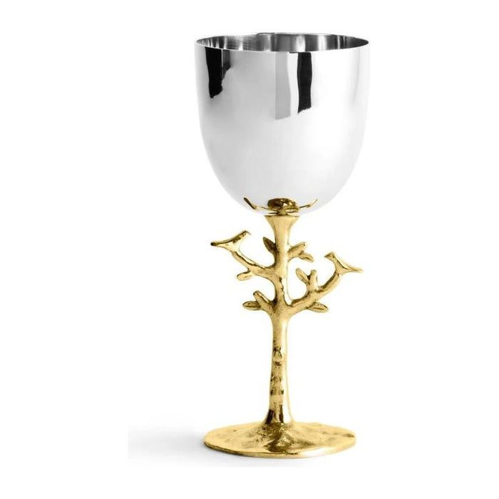 Designer Kiddush Cup Hand Made Goblet Tree of Life by Michael ARAM Brass & Stainless steel