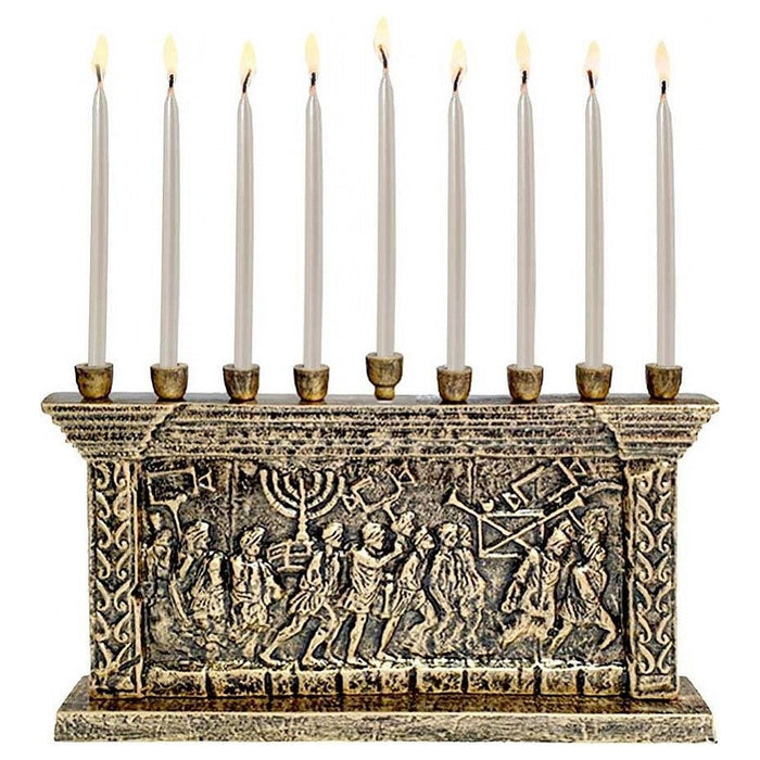 Replica The Arch of Titus Artistic Historical Chanukah Menorah Silver