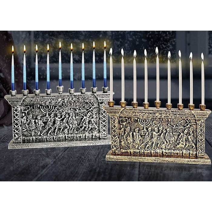 Replica The Arch of Titus Artistic Historical Chanukah Menorah Silver