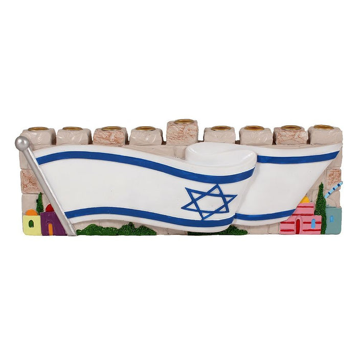 The Israeli Flag Chanukah Menorah Jerusalem Theme Design My Margarita