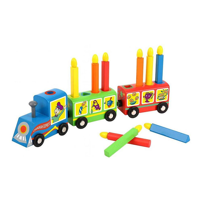 Educational Wooden Kiddie TOY Menorah Train Connected via Magnets 11.75"X 5.5"
