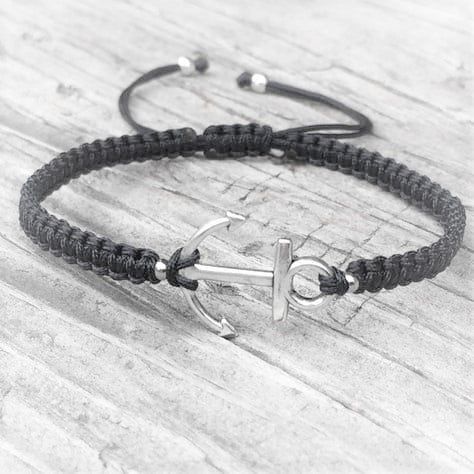 Barbari Handmade Small Anchor Macrame Bracelet Jewelry From Migdal Haemek, Israel