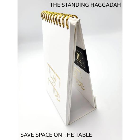 Top Spiral Pearl Bound The Standing Haggada Shel Pesach English Instructions Sefard / Ashkenaz