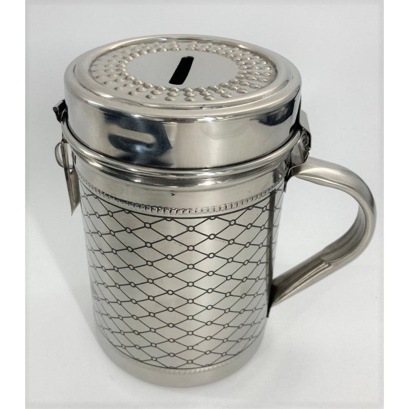 Traditional Stainless Steel Pushka Tzedakah Charity Box Diamond Design ...