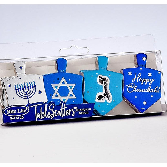 Chanukah Tablescatters, 20 Foiled Dreidels