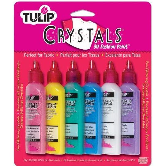 TULIP 3D Fashion Paints Fun Glittering 'Crystals' Set of 6