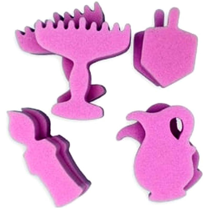 Affordable Synthetic Chanukah Coloring Sponge Set : Menorah, Dreidel, Pitcher, Candle