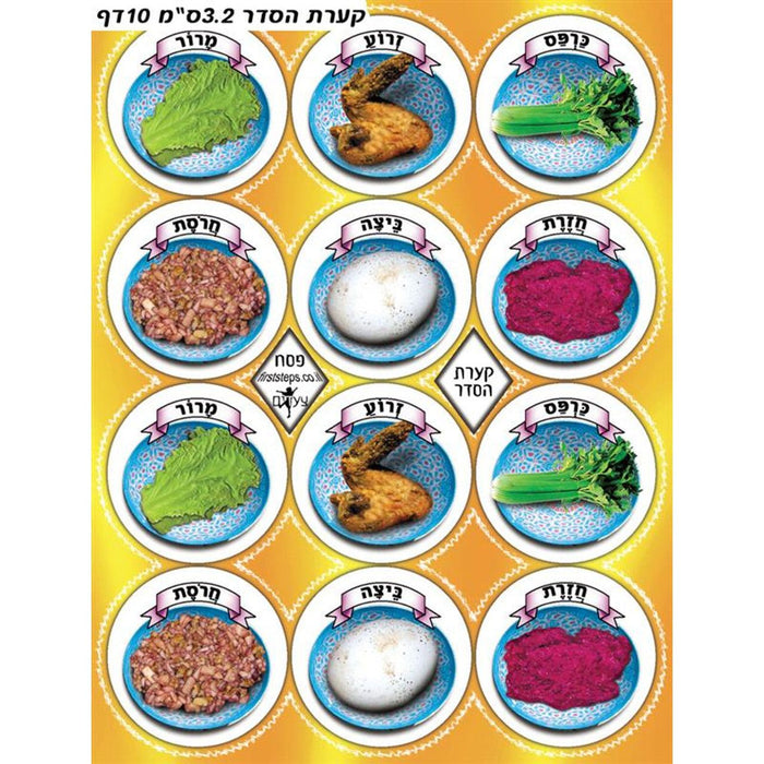 Passover Seder Plates Symbols  Jewish Stickers 20 sets of 6