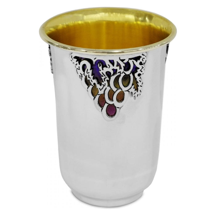 925 Sterling Silver Baruch Kiddush Set Grapes Design  By Nadav