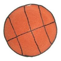 Basketball Knit Crochet Kippah Yarmulke 5" Diameter Custom Made