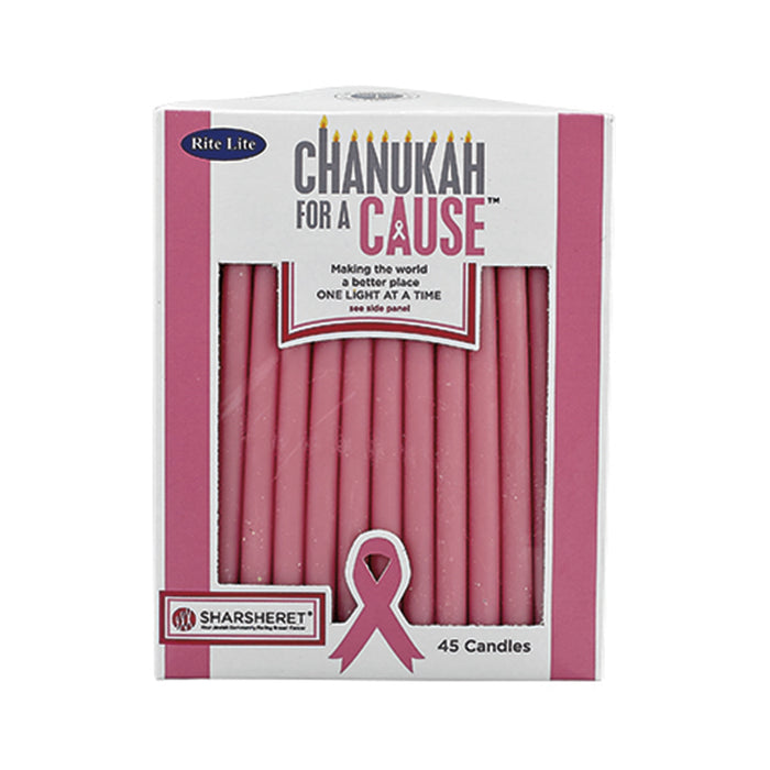 Chanukah For A Cause™  Pink Candles for Sharsheret Set of 45