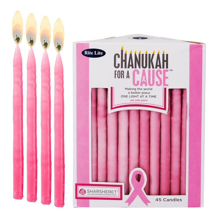 Chanukah For A Cause™  Pink Candles for Sharsheret Set of 45