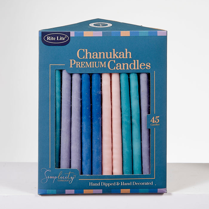 Deluxe Chanukah Candles Simplicity Colors Set of 45