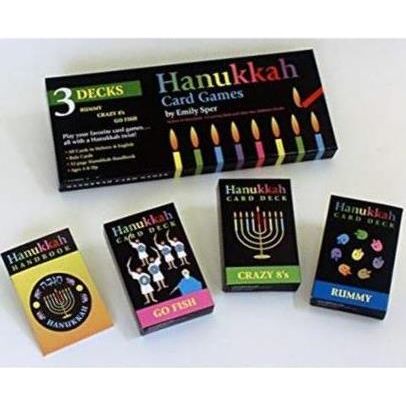 Chanukah / Hanukkah Card Games By Emily Sper 3 Decks - Rummy Crazy 8's - Go Fish