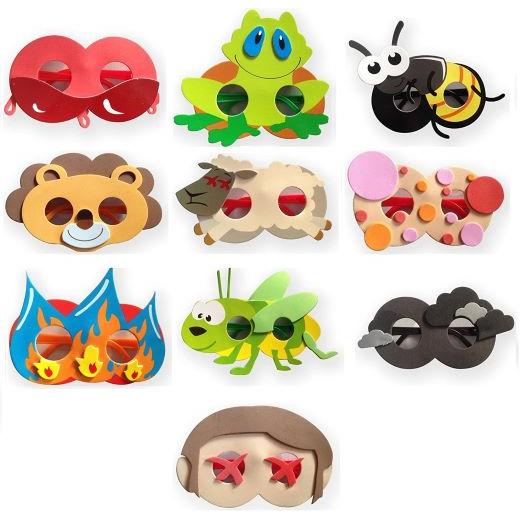 10 Plagues Colorful Foam Masks Glasses