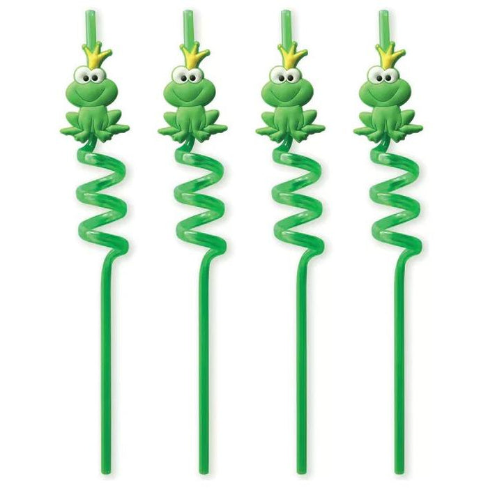 Colorful Whimsical Passover Frog shaped Straws Set of 4