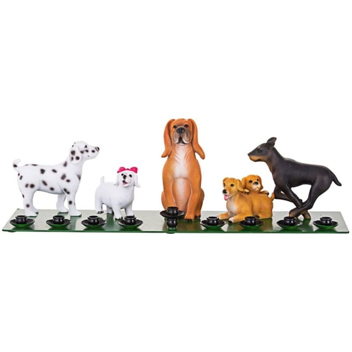 Bark Avenue Pups Children's Chanukah Resin Menorah 14" x 4" x 4" For All Dogs Lovers!