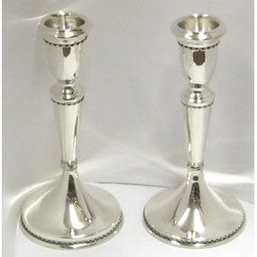 925 Sterling Silver Filigree Shabbat Candlesticks 5" Made in Israel By NADAV