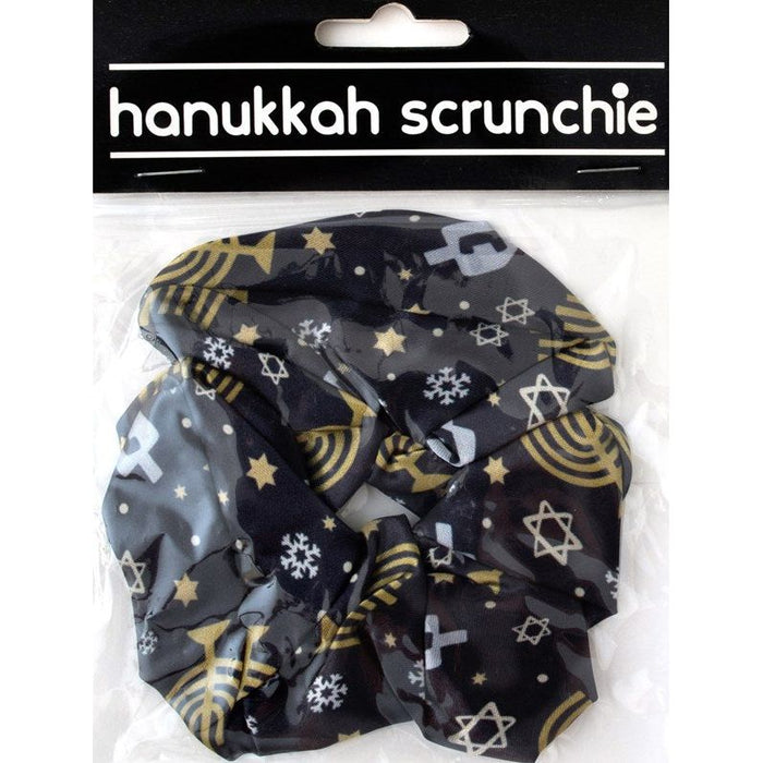 All Over Chanukah Symbols Satin Scrunchie Fabulous Hair Accessory