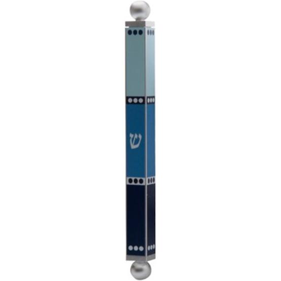 Artistic Mezuzah 6" by Dorit Shades of Blue Kosher Parchment Included