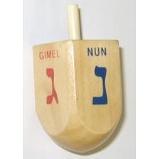 Small Natural Wood Dreidel 0.75"x 0.75"x 1.5"