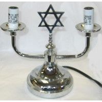 Magen David Battery Shabbat Candlelights Candesticks / Lamps