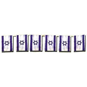 18 ft Israeli Cloth Flag Banner Set of 12