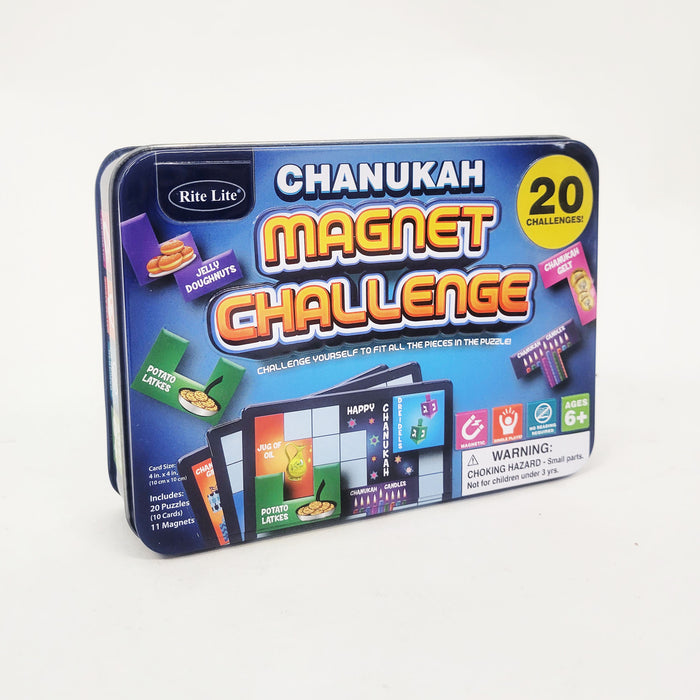 Chanukah Magnet Challenge Game in a Tin Box