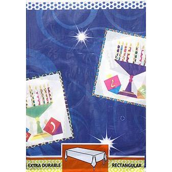 Happy Chanukah Rectangular Plastic Table Cover 54" X 96"