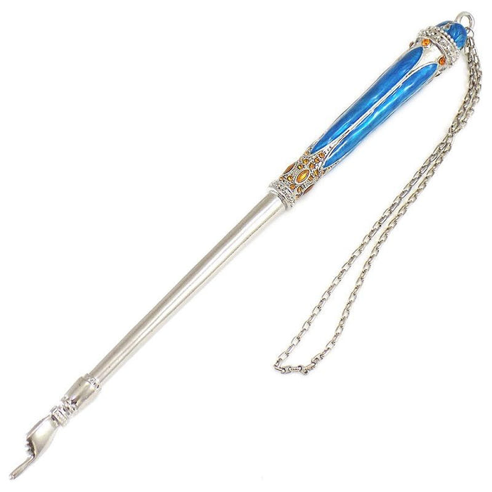 Blue Enamel Goldem Swarovski Crystals Yad Torah Pointer Great gift for Bat Mitzvah Girl