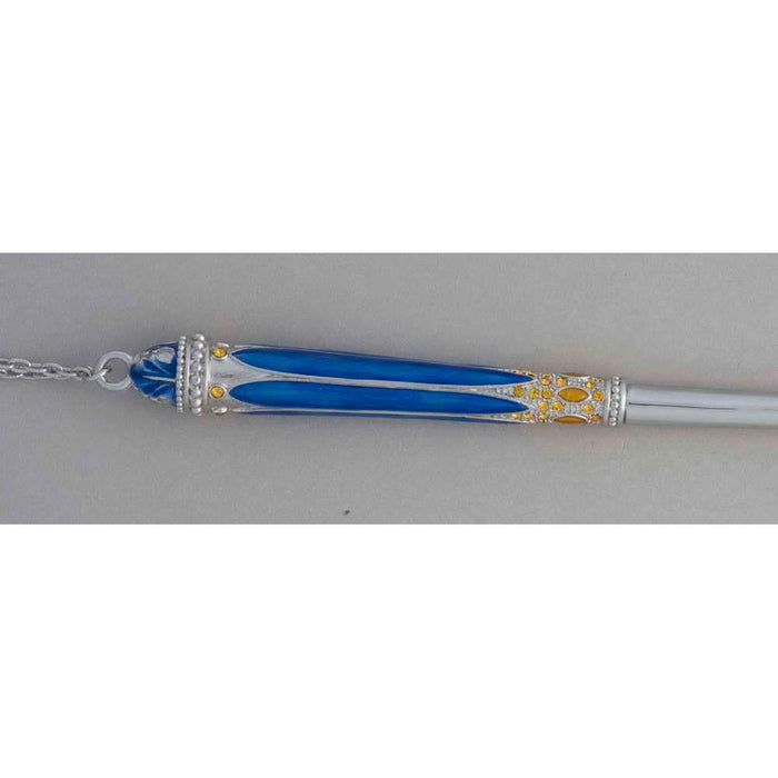 Blue Enamel Goldem Swarovski Crystals Yad Torah Pointer Great gift for Bat Mitzvah Girl