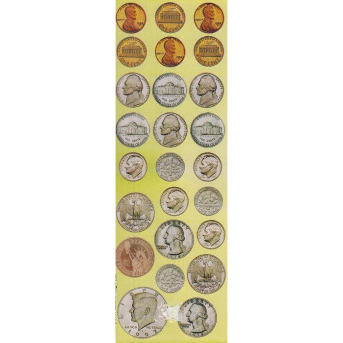 US Coins Stickers Great for the Projects! 6 sheets