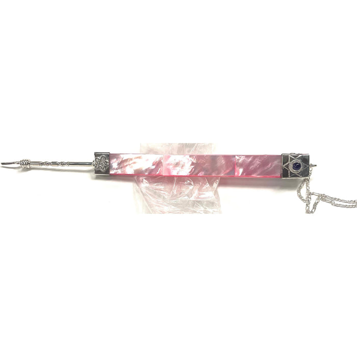 925 Sterling Silver & Rose Mother of Pearl Yad Torah Pointer 7.5" From the Bali Chai Collection