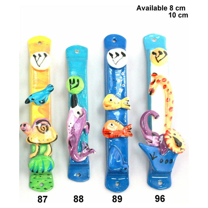 Animals / Birds Ceramic Artistic Mezuzah Case 6.5'' long By Ina Olshansky Kosher Parchment Included