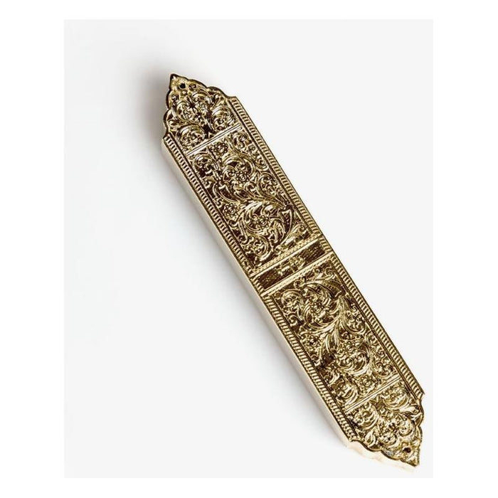 Marrakesh Filigree Design Gilded Brass Mezuzah Israel Museum, Jerusalem Kosher Parchment included