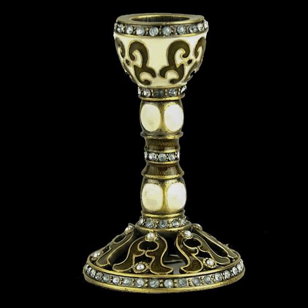Jeweled Enamel Shabbat Candlesticks Candleholders
