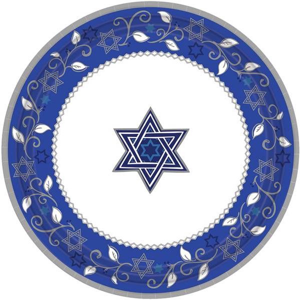 Passover Desert " Paper Plates Star of David Pesach Set of 8 Great for Passover! 8.5"