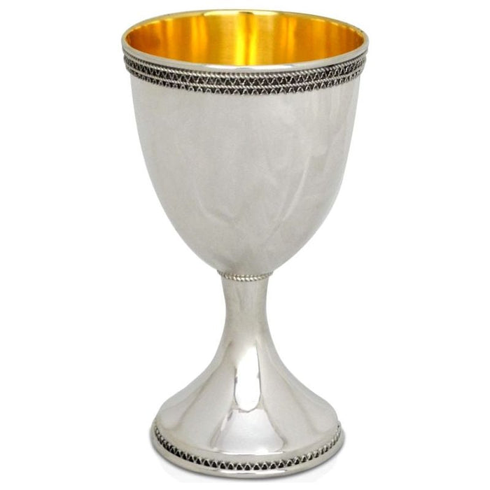 925 Sterling Silver Kiddush Cup 4.75" Made in Israel By Nadav