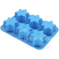 SILICONE STAR OF DAVID MUFFIN PAN - TEAL