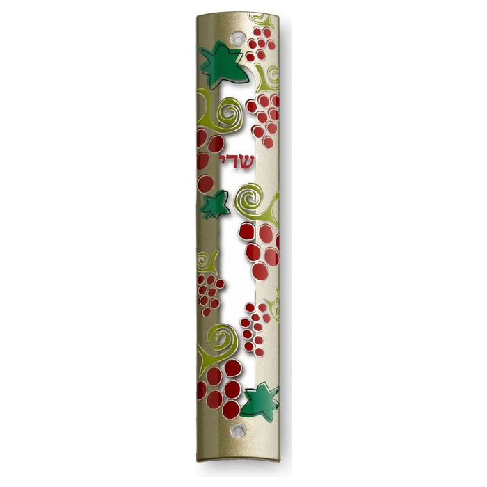 Grapes Designer Mezuzah 6" by KFIR Judaica Made in ISRAEL Kosher Parchment included