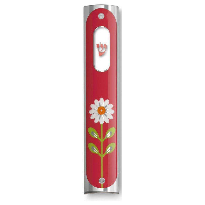 Daisy Flower 6" Mezuzah Designer Mezuzah by KFIR Judaica Made in ISRAEL Kosher $42 Parchment include