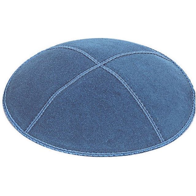 Israeli Flag Suede Kippah Yarmulke 4 colors available