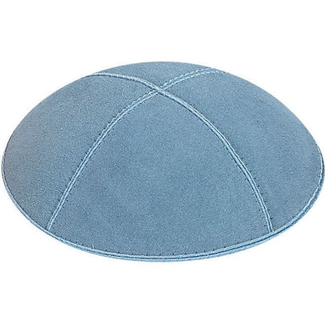 Israeli Flag Suede Kippah Yarmulke 4 colors available