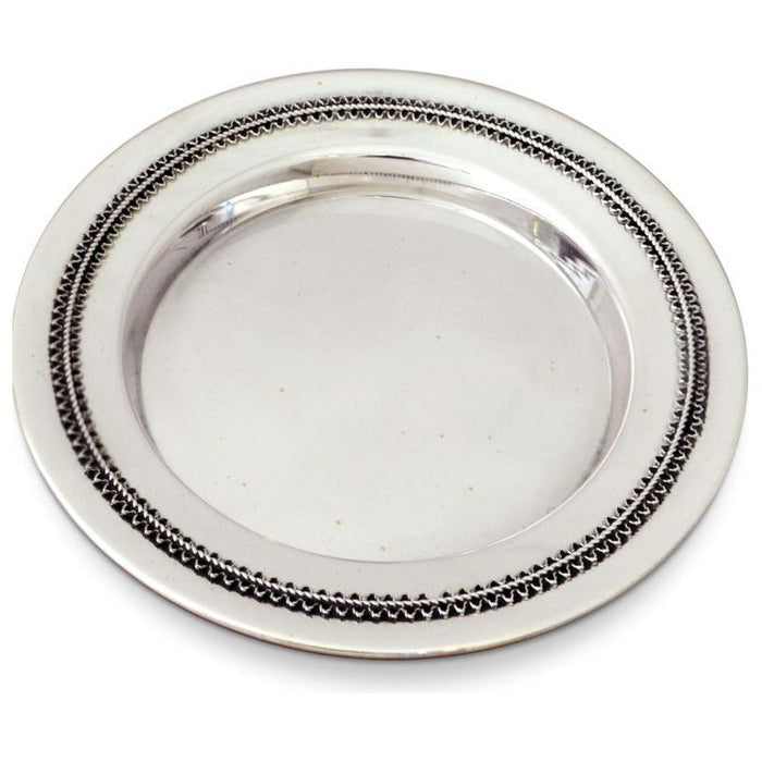 925 Sterling Silver Filigree Kiddush Plate / Saucer Hand Made in Israel by Nadav