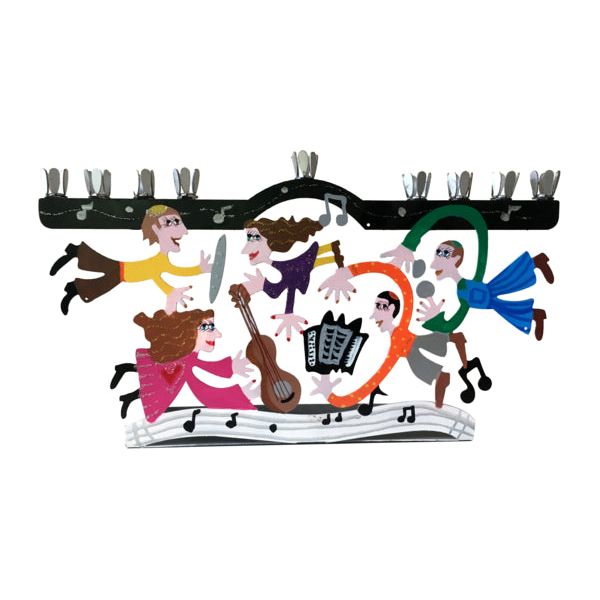 Klezmer / Musicians Artistic Chanukah Menorah Hand Made in USA By Karen Rossi