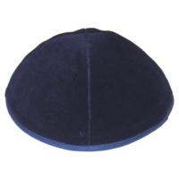 Blue Velvet Kippah / Plain Yarmulke with Rim