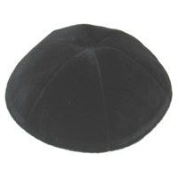 Black Velvet Kippah / 6 Parts Plain Yarmulke