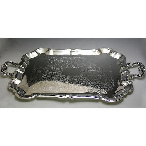 Silver Plated Tray with Handles Great for Shabbat Candle Lighting / Licht benching)